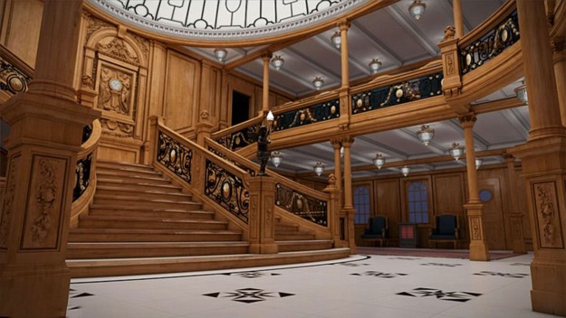 Otro ángulo de la escalinata principal del Titanic II.
