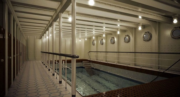 Sólo una piscina interna tendrá el Titanic II, tal como el RMS Titanic. Es una de las grandes diferencias con los cruceros de pasajeros de la actualidad.