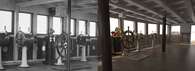El puente de mando y control de ambos Titanic.