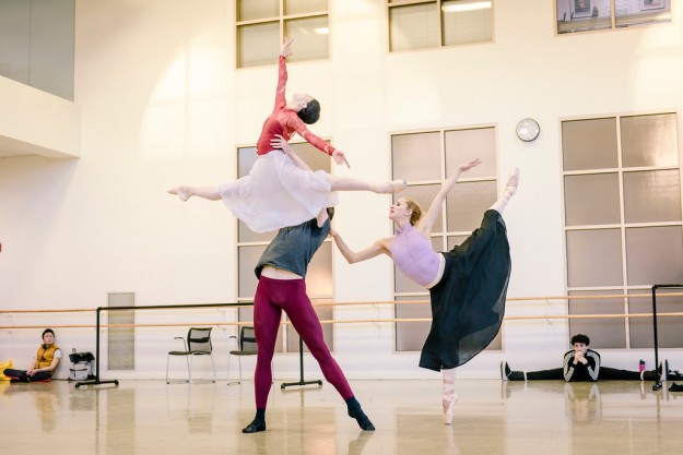 Diana Albrecht and Alexander Maryianowski in John Cranko's Onegin; photo by Gene Schiavone, courtesy of Boston Ballet