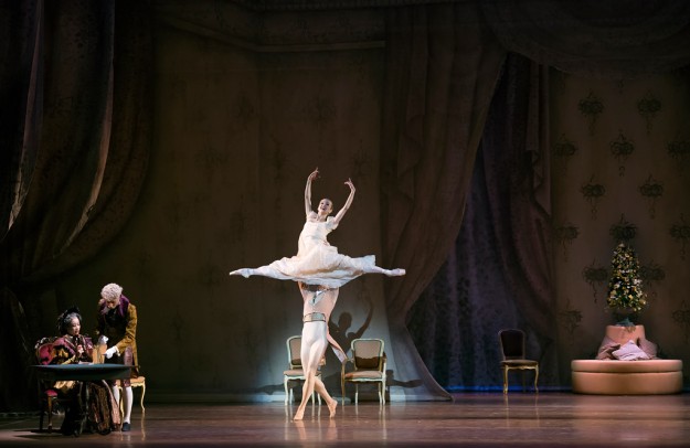 Diana Albrecht and Alexander Maryianowski in John Cranko's Onegin; photo by Gene Schiavone, courtesy of Boston Ballet