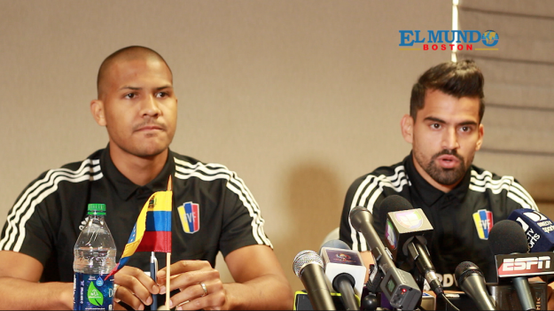 Salomón Rondón y Tomás Rincón fueron las voces de la vinotinto en la primera rueda de prensa en Boston.