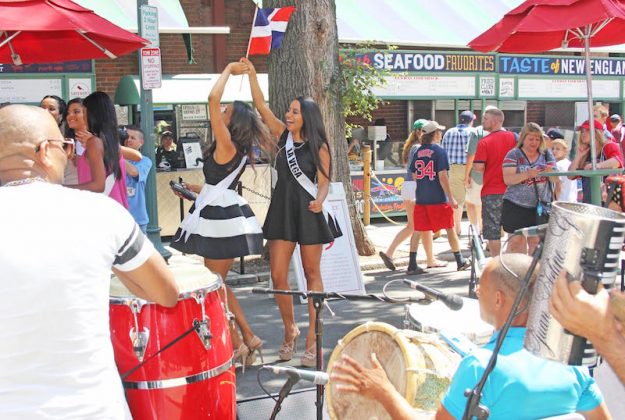 Dominican style party: Yawkey Way in Fenway Park.