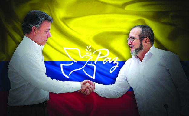 ➥➥ El Presidente de Colombia, Juan Manuel Santos y Rodrígo Londoño “Timochenko” firmaron oficialmente la paz en Cartagena el pasado 26 de septiembre.