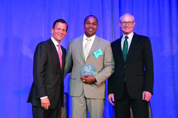 Congratulations to Guardian Health Care. In the picture from left to right: Steve Grossman, CEO of ICIC, Jose de la Rosa, President and CEO of Guardian Health Care, Michael E. Porter, University Professor, Harvard Business School and Founder of ICIC.