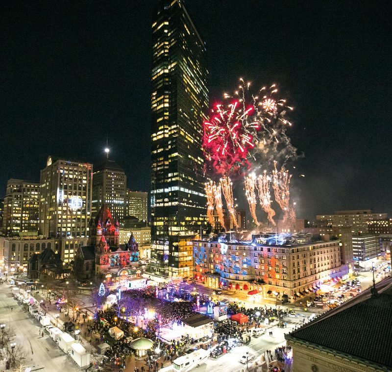 New years fireworks in Boston
