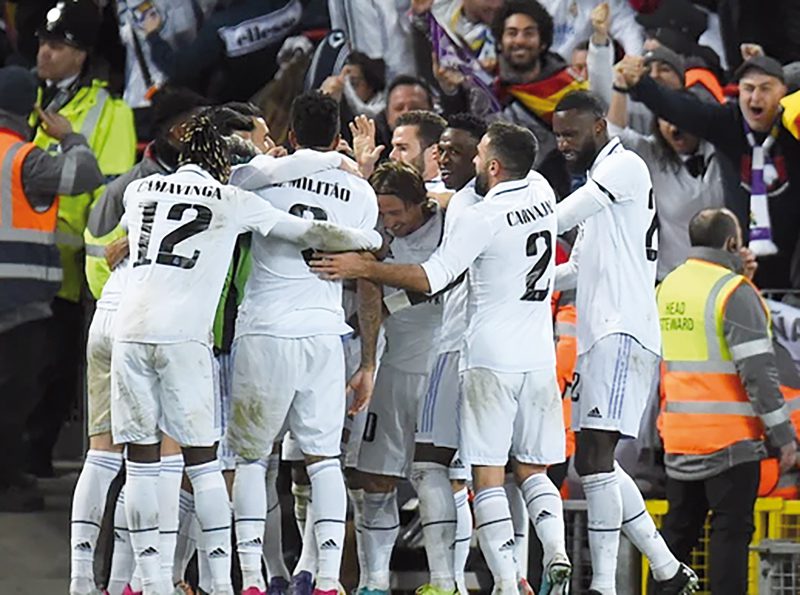 Jugadores del Real Madrid celebrando