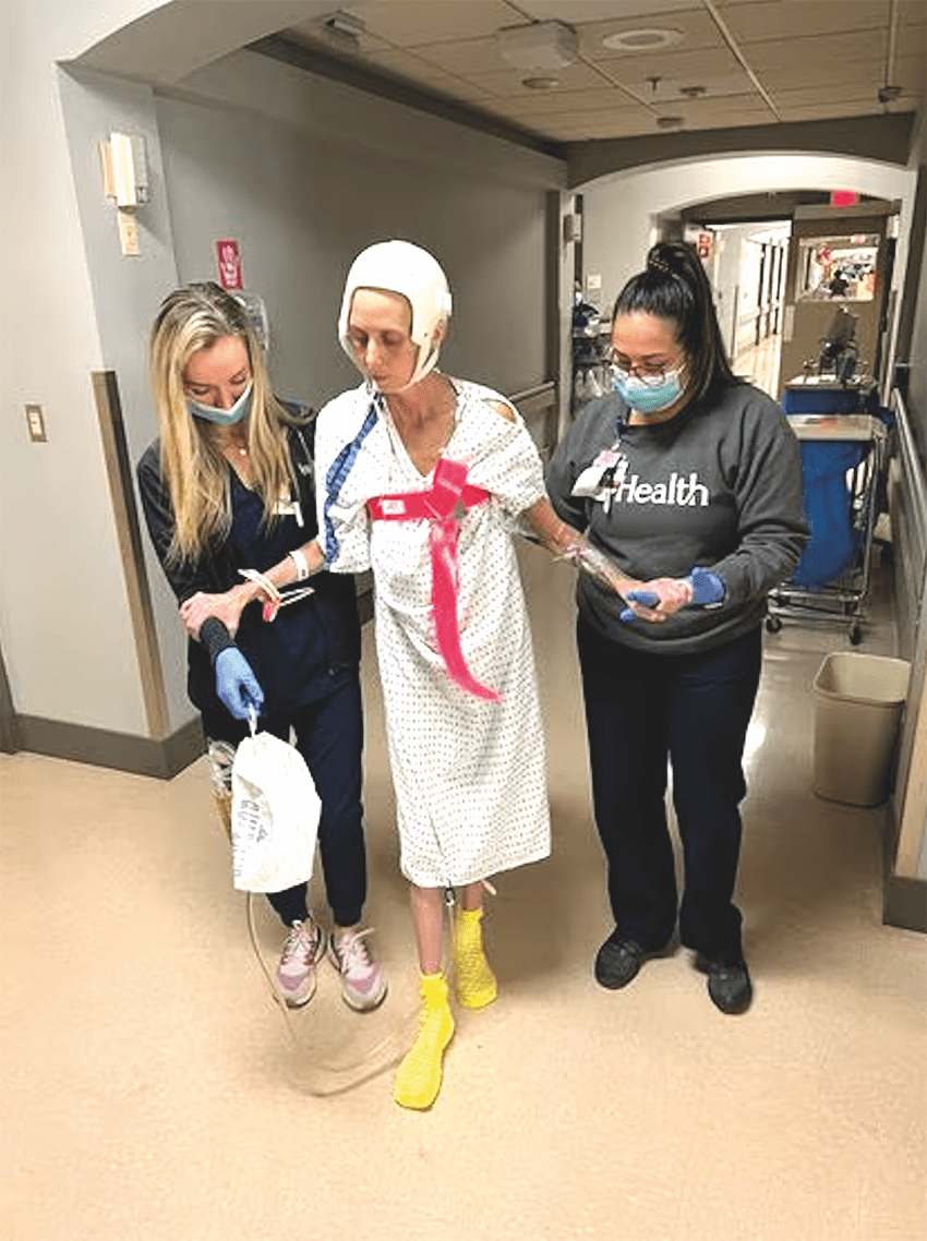 Rachel Foster en el hospital hace unos meses