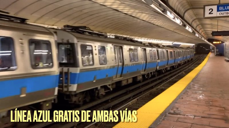 Línea azul gratis de ambas vias
