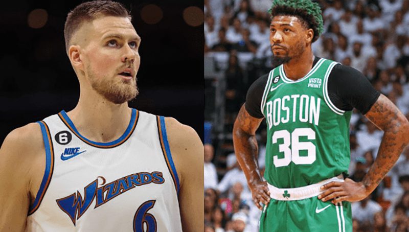 Kristaps Porzingis y Macrus Smart