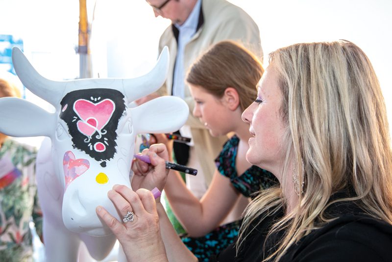 Jimmy Fund CowParade New England cow getting designed