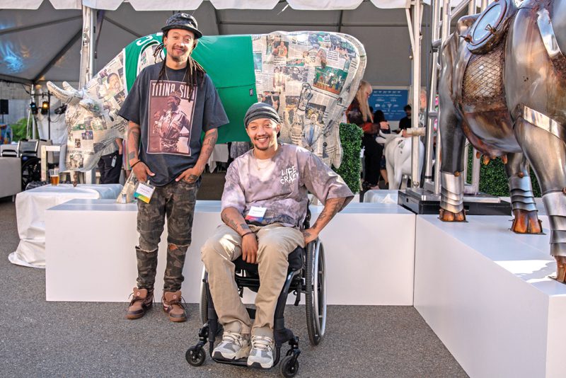 Boston Celtics themed cow for Jimmy Fund Cow Parade